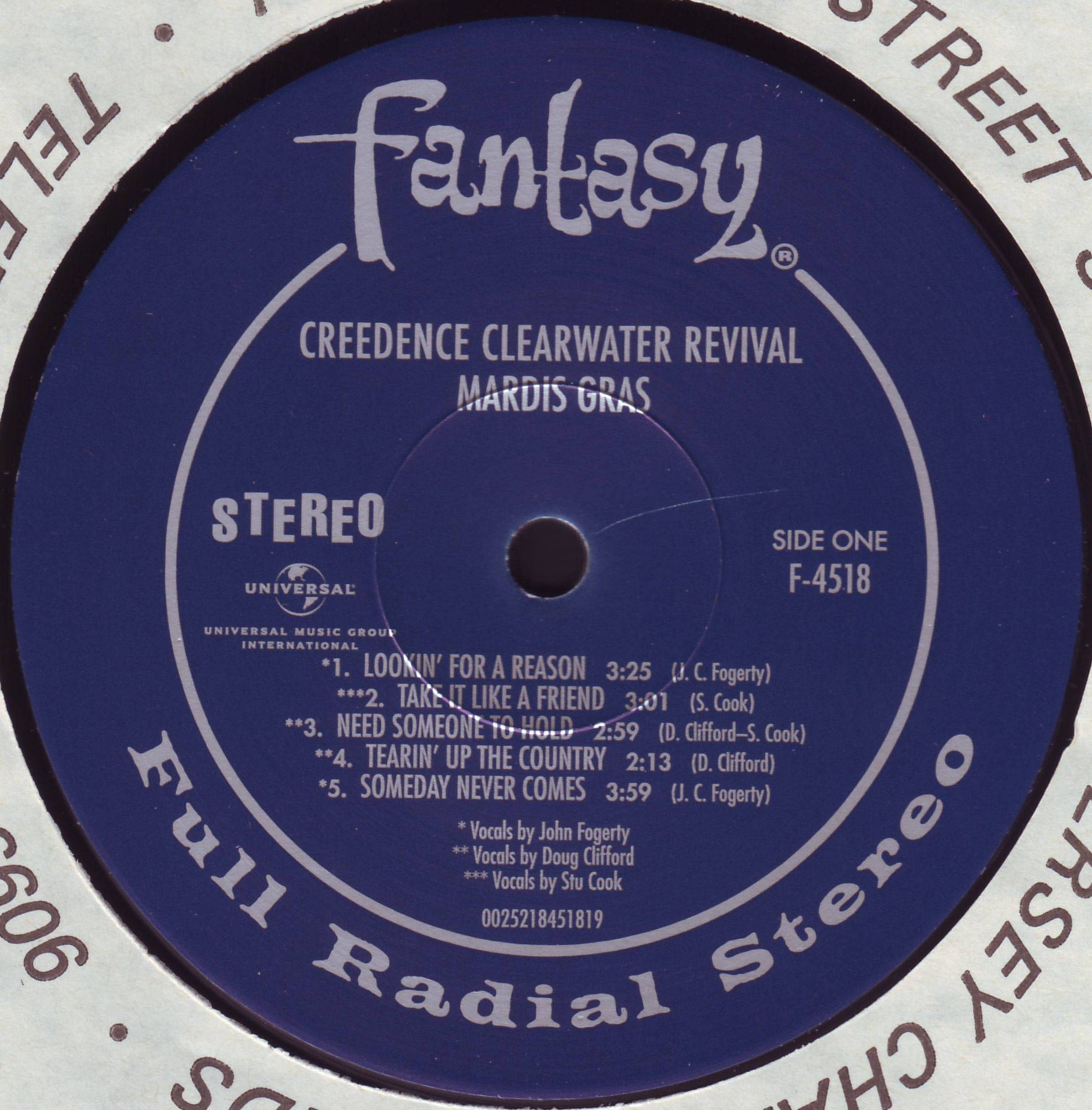 Creedence Clearwater Revival Mardi Gras [lp label a Uk]